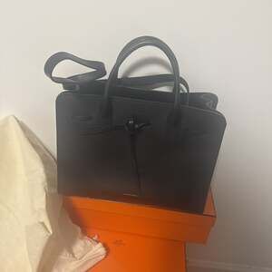 Mansur Gavriel Leather Top Handle Bag - Black Handle Bags, Handbags - WGY52156